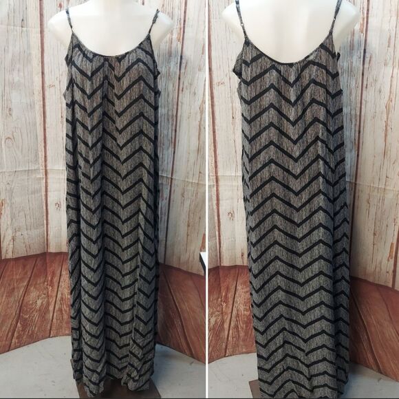 Merona Chevron Spaghetti Strap Maxi Summer Dress - Picture 1 of 11